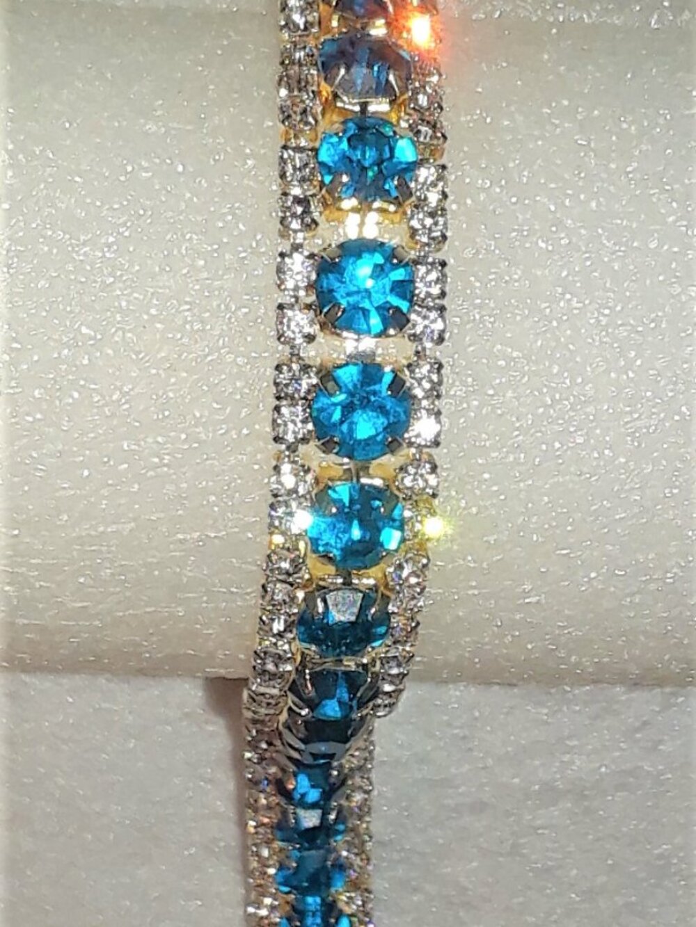 Brand New Luxury London Blue & White CZ Tennis Bracelet - Picture 6 of 12